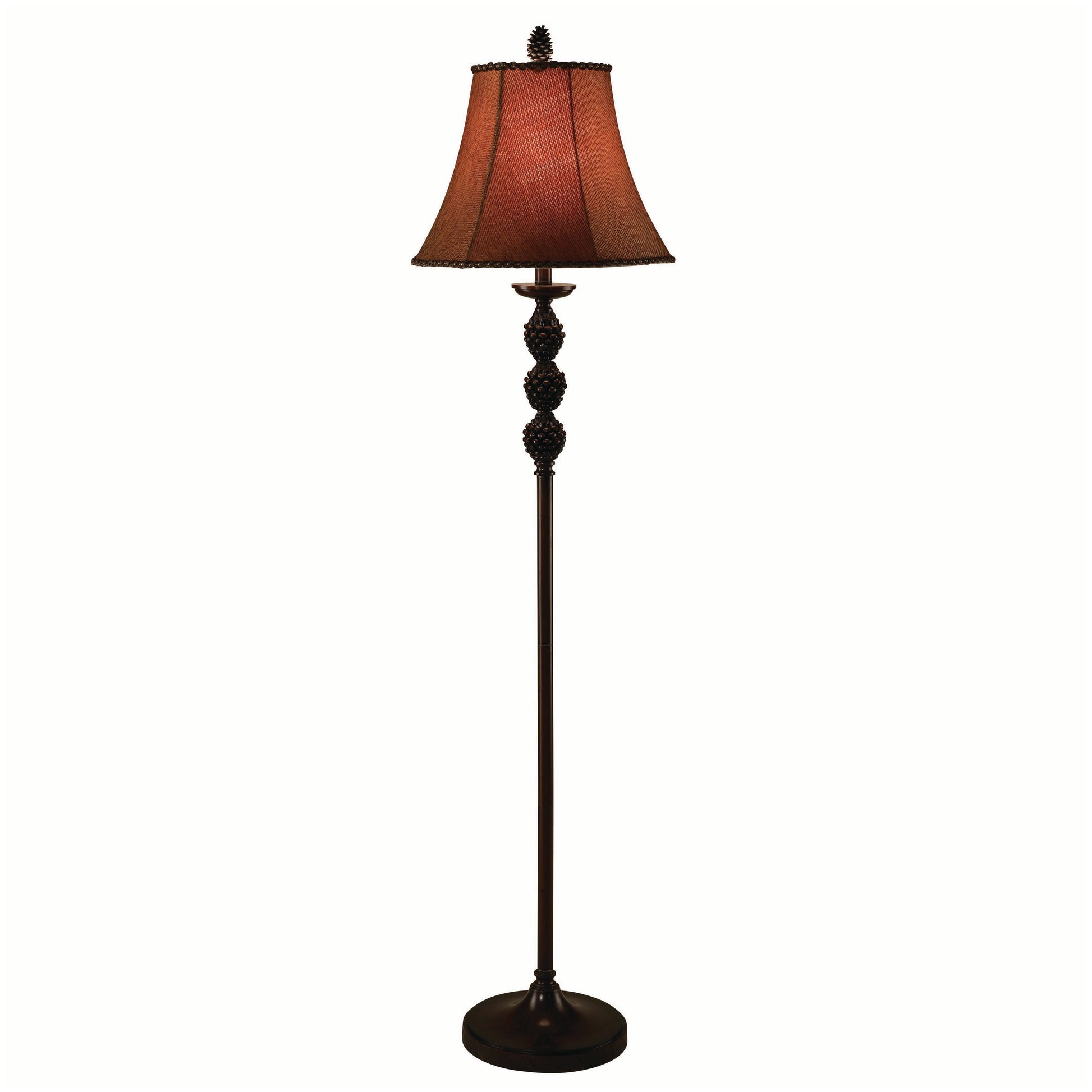 cream woven table lamp in a classic entryway setting