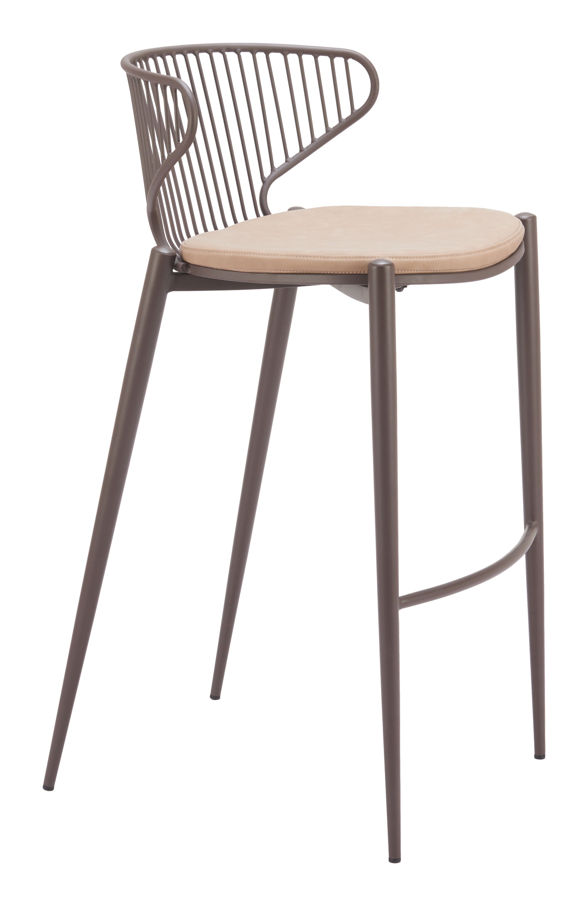 charcoal brushed metal stool styled in a contemporary minimalist entryway