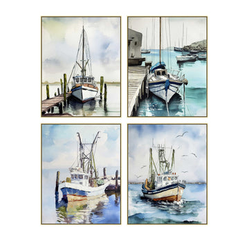 Nassau 2 contemporary canvas artwork displayed in a serene bedroom retreat
