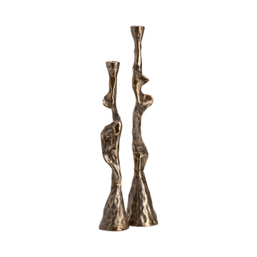Andrews Twisted Taper Candlesticks contemporary wall art displayed in a contemporary loft setting