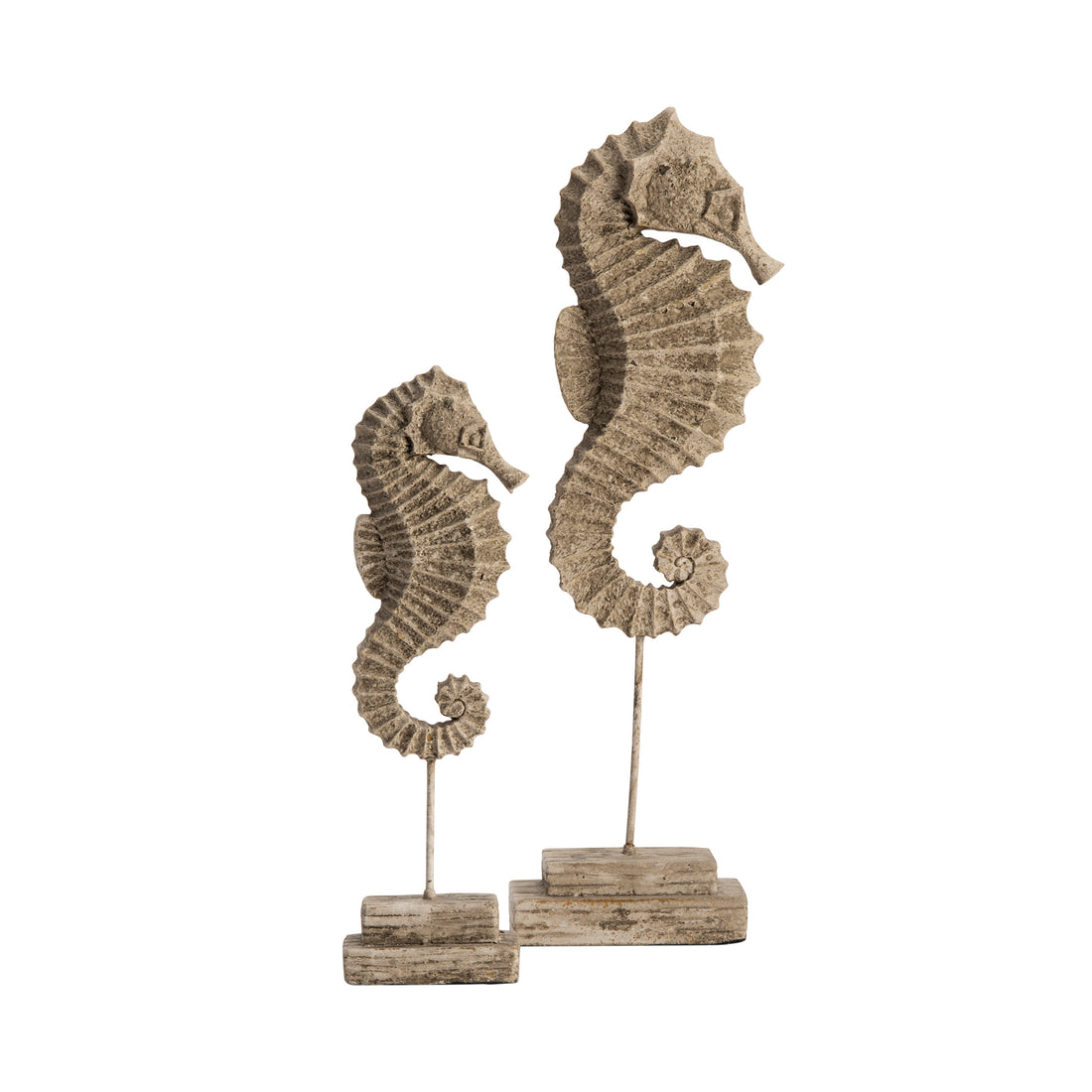 Seahorse Finials contemporary wall art displayed in a warm family room setting
