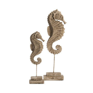 Seahorse Finials contemporary wall art displayed in a warm family room setting