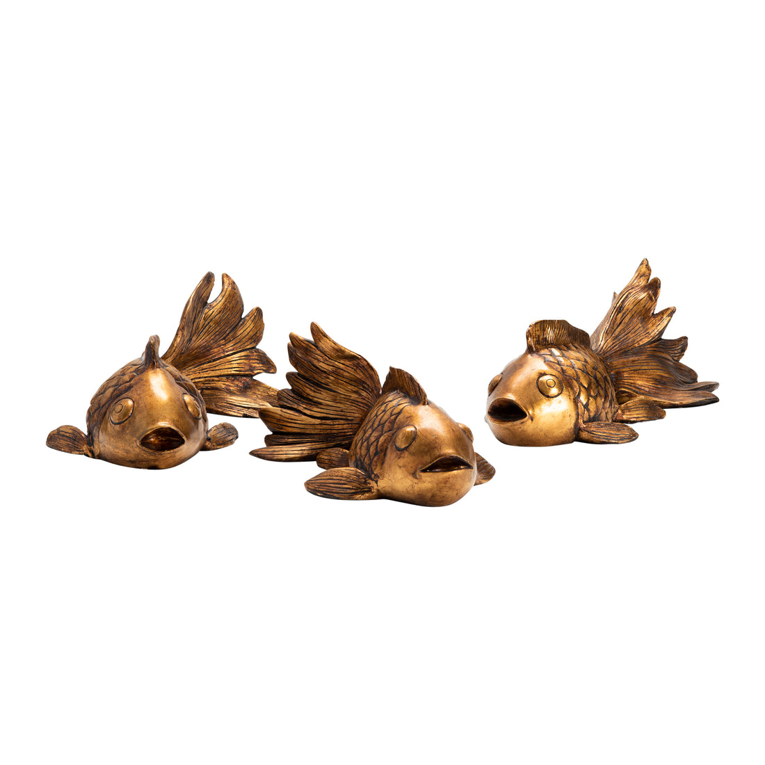 Koi Statues contemporary wall art displayed in a elegant dining room setting