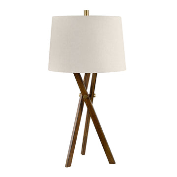warm-toned soft table lamp in a minimalist dining room setting
