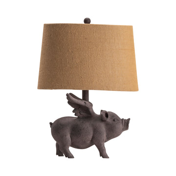 neutral-toned linen table lamp in a transitional living room setting