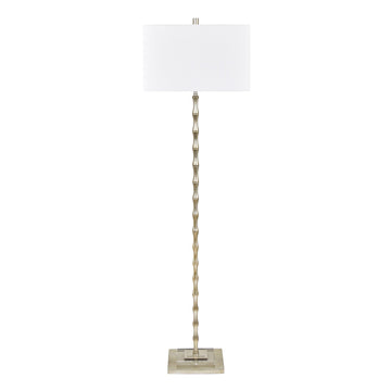 neutral-toned linen table lamp in a classic entryway setting