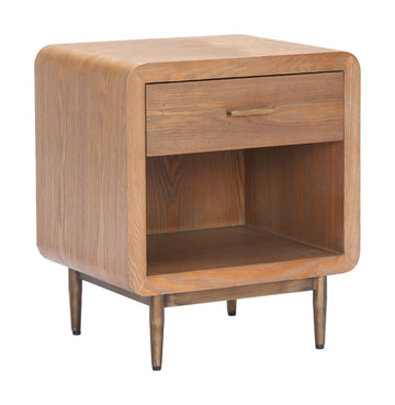 Vidaz Modern Brown Wood Side Table