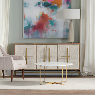 beige plush home décor piece in a modern bedroom setting
