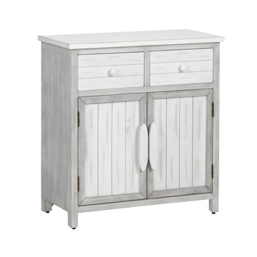 gray canvas storage cabinet in a refined master bedroom setting