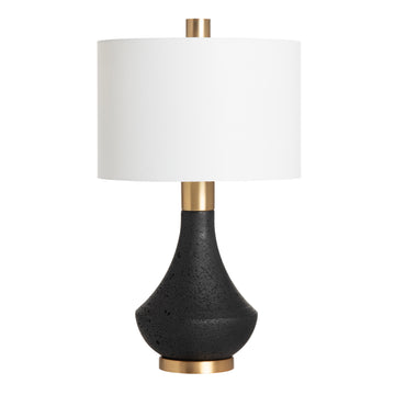 ivory cotton table lamp in a modern bedroom setting