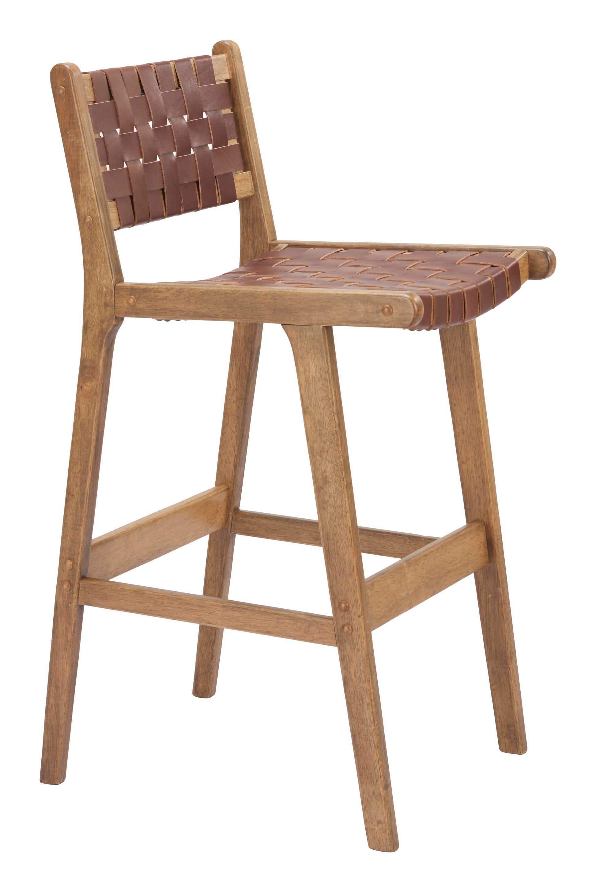 neutral linen stool styled in a coastal elegant dining room