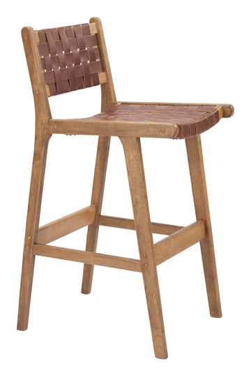 neutral linen stool styled in a coastal elegant dining room