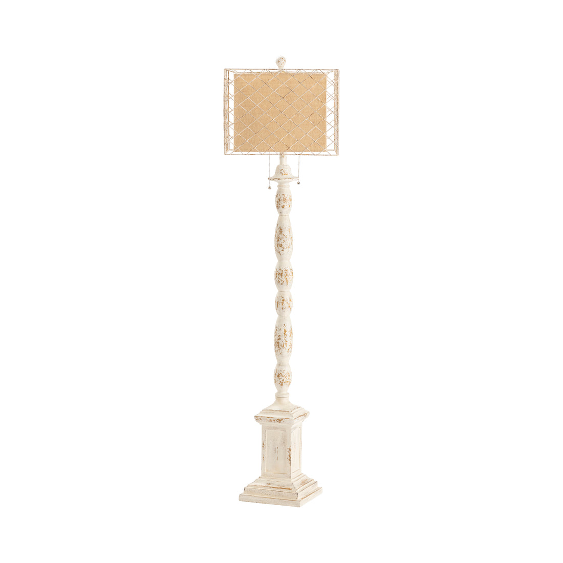 ivory cotton table lamp in a farmhouse contemporary bedroom setting