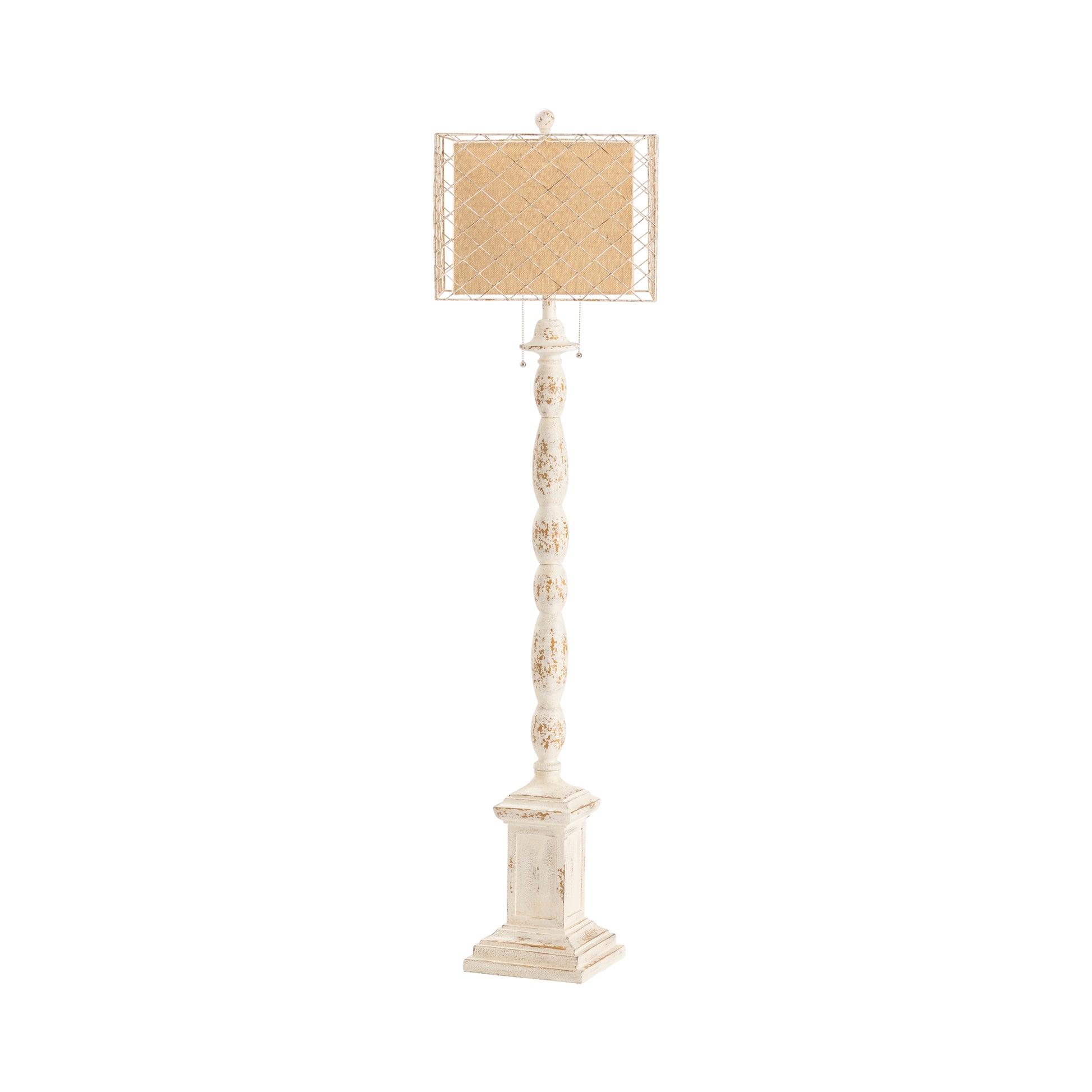 ivory cotton table lamp in a farmhouse contemporary bedroom setting