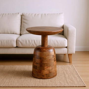Kelk Modern Walnut Wood Side Table