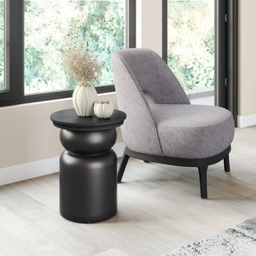 Colombo Modern Black Wood Side Table