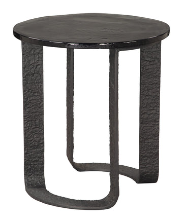 Divin Modern Black Glass Side Table