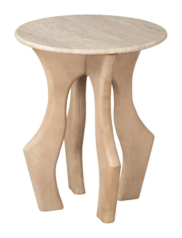 Eda Modern White & Natural Side Table