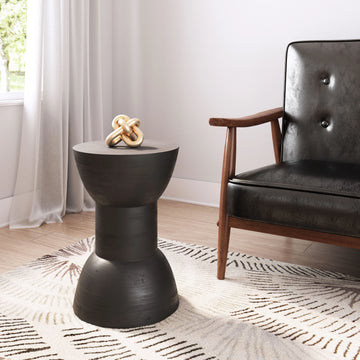 Wisdom Modern Black Wood Side Table