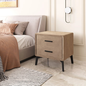 Montana Modern Brown Velvet Side Table