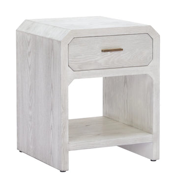 Yume Modern White Wood Side Table