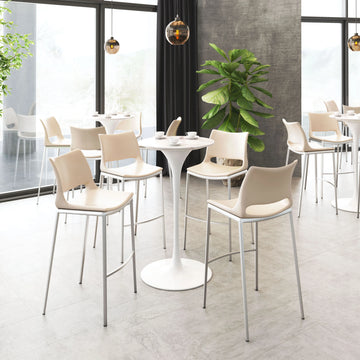 Ace Modern Pink & Silver Bar Stool (Set of 2)