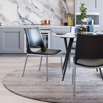Ace Modern Black & Silver Dining Chair (Set of 2)