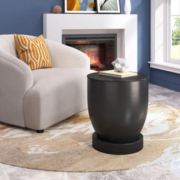 Baku Modern Black Iron Side Table