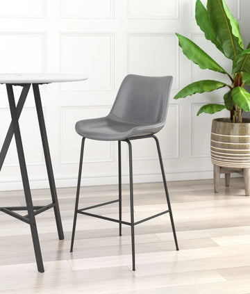 Byron Modern Gray Bar Stool