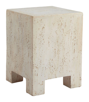 Kitara Modern Beige Stone Magnesium Oxide Side Table