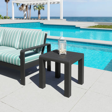 Rolig Modern Black Wood Aluminum Side Table