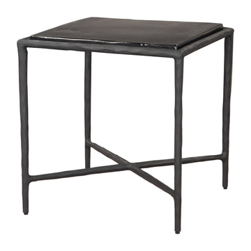 Cloe Modern Black Glass Side Table