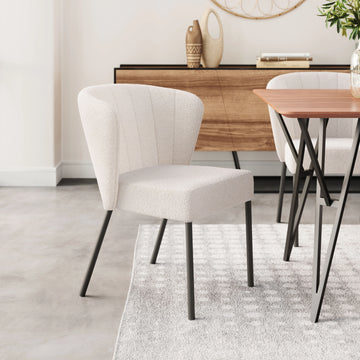 Aimee Modern Cream Fabric Dining Chair (Set of 2)