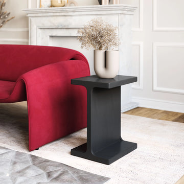 Bama Modern Black Wood Side Table