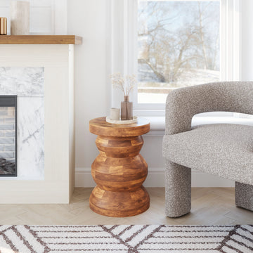 Kerala Modern Walnut Wood Side Table