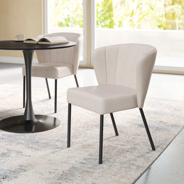 Aimee Modern Beige Linen Dining Chair (Set of 2)