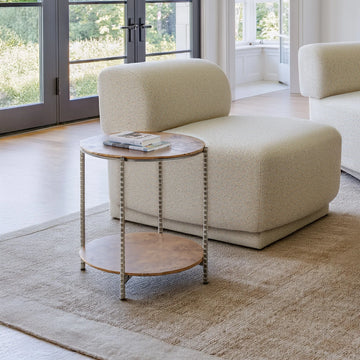Adna Modern Brown Burl Side Table
