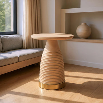 Radiant Modern Natural Wood Side Table