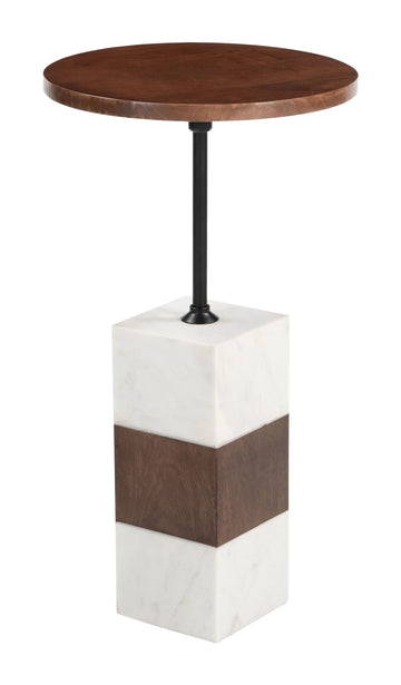 Stuk Modern Brown & White Side Table
