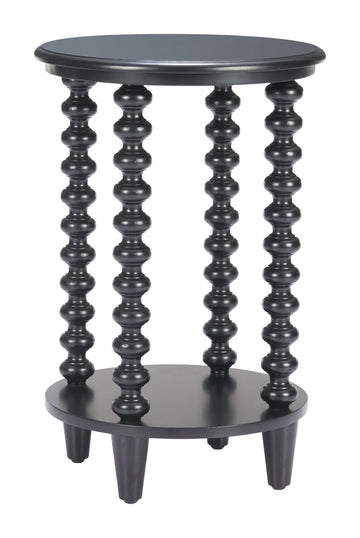 Gocce Modern Black Wood Side Table