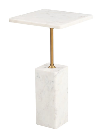 Naht Modern White Marble Side Table