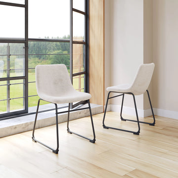 Smart Transitional Ivory Fabric Dining Chair (Set of 2)
