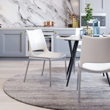 Ace Modern White & Silver Dining Chair (Set of 2)
