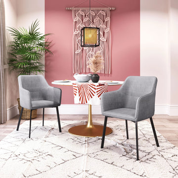 Adage Modern Gray Fabric Dining Chair (Set of 2)