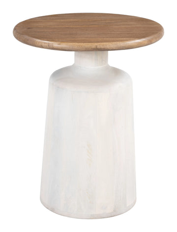 Goblet Modern Brown & White Side Table