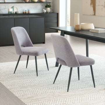 Teddy Modern Gray Fabric Dining Chair (Set of 2)