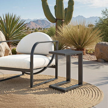 Tudi Modern Black Aluminum Side Table