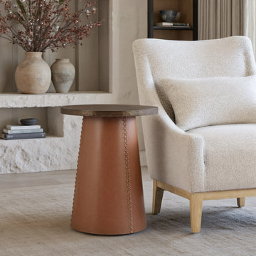 Dikis Modern Brown Ash Side Table