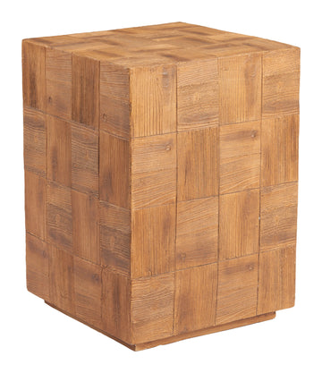 Cetka Modern Natural Wood Metal Side Table