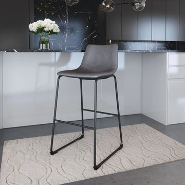 Smart Transitional Charcoal Bar Stool (Set of 2)